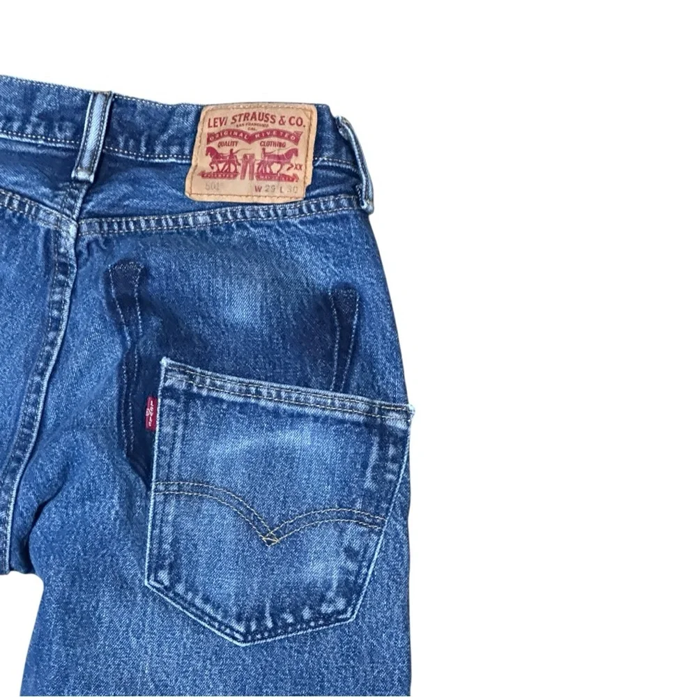 Levi's x Sausalito Blue Upcycled Patchwork 501 Denim Blue Jeans Size 29 x 30 - Picture 4 of 8